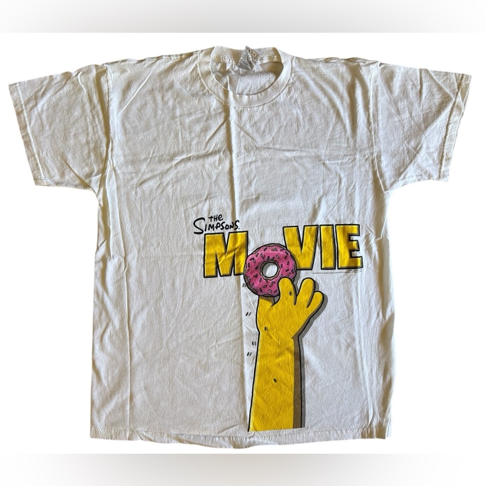 Vintage 2000s The Simpsons Movie Promo TV  Cartoon Shirt Size Adult XL 2007 VTG‎